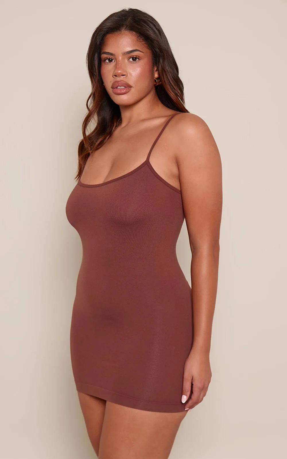 Stretch Seamless Strappy Mini Dress by PrettyLittleThing