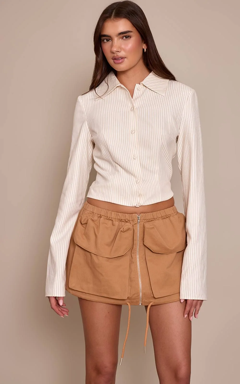 Woven Utility Pocket Mini Skirt by PrettyLittleThing