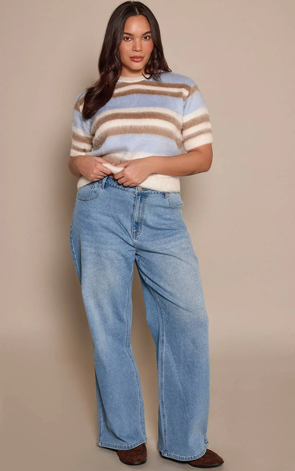 High Waist Stretch Straight Leg Jean
