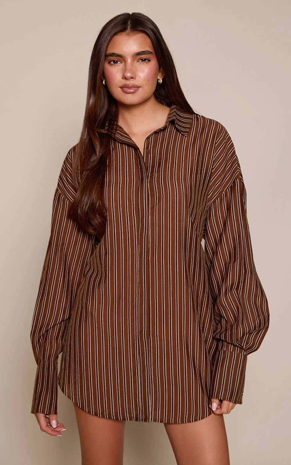 Striped Tie Back Shirt Dress