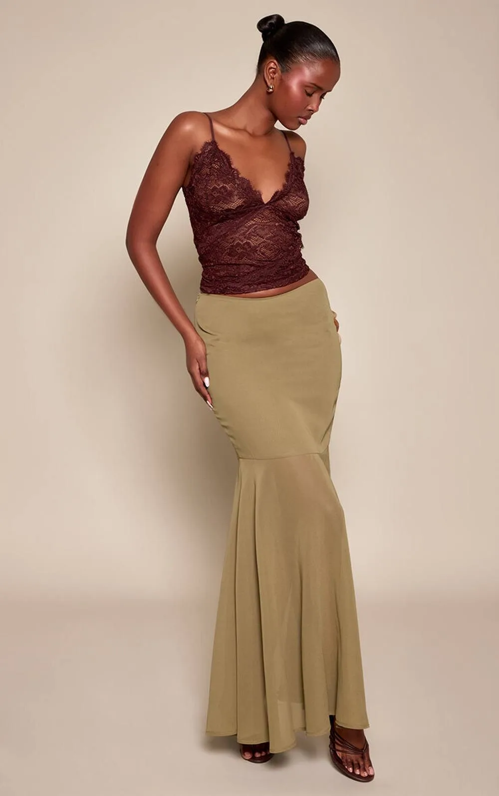 Chiffon Fishtail Maxi Skirt