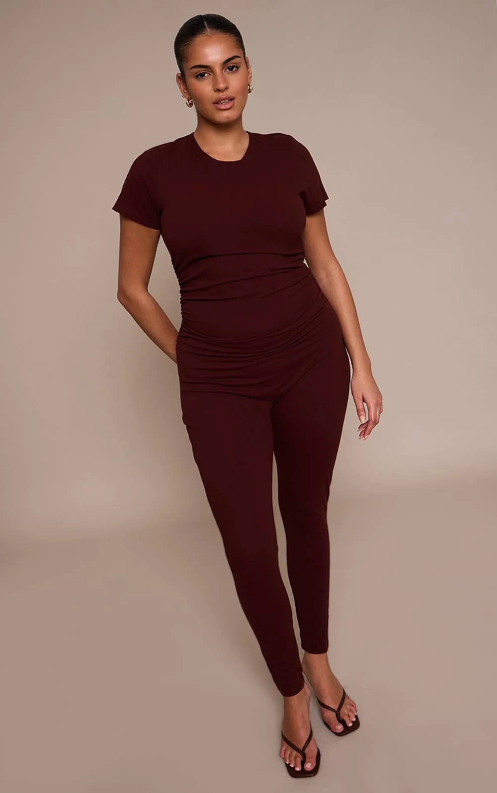 Sculpt Ruched Side Jumpsuit by PrettyLittleThing