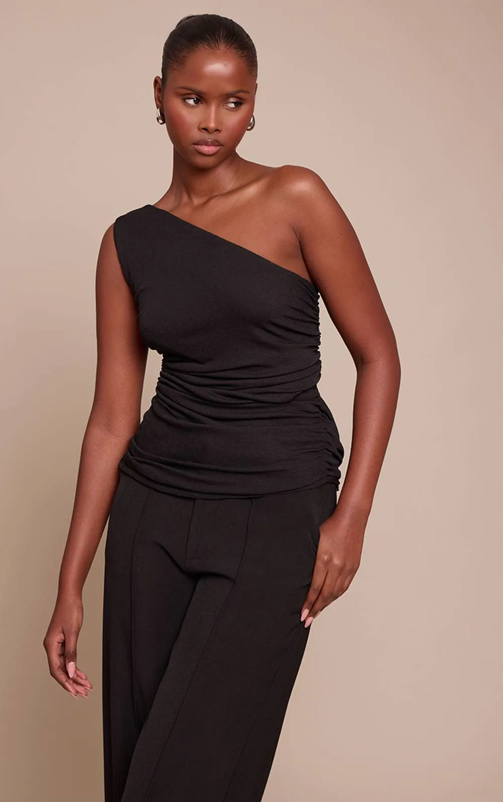 Double Layered Burnout Mesh Extreme Ruched Detail Top