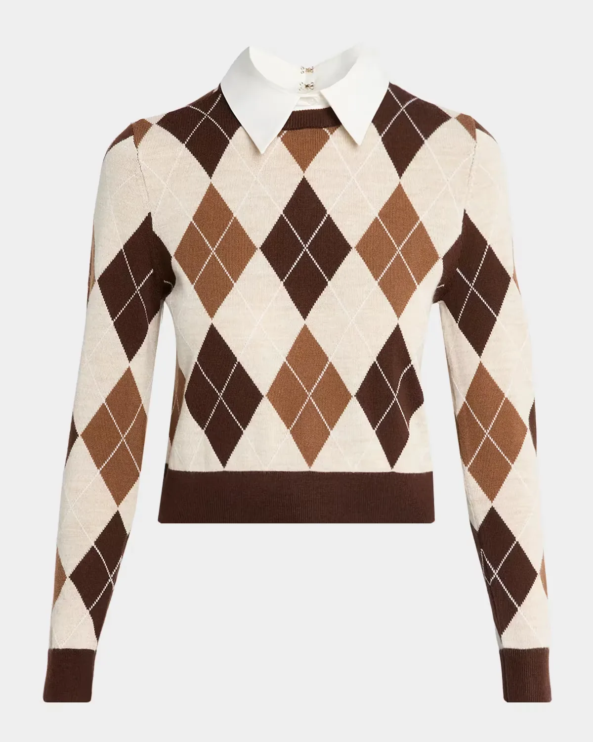 Carolann Argyle Collared Sweater by ALICE + OLIVIA