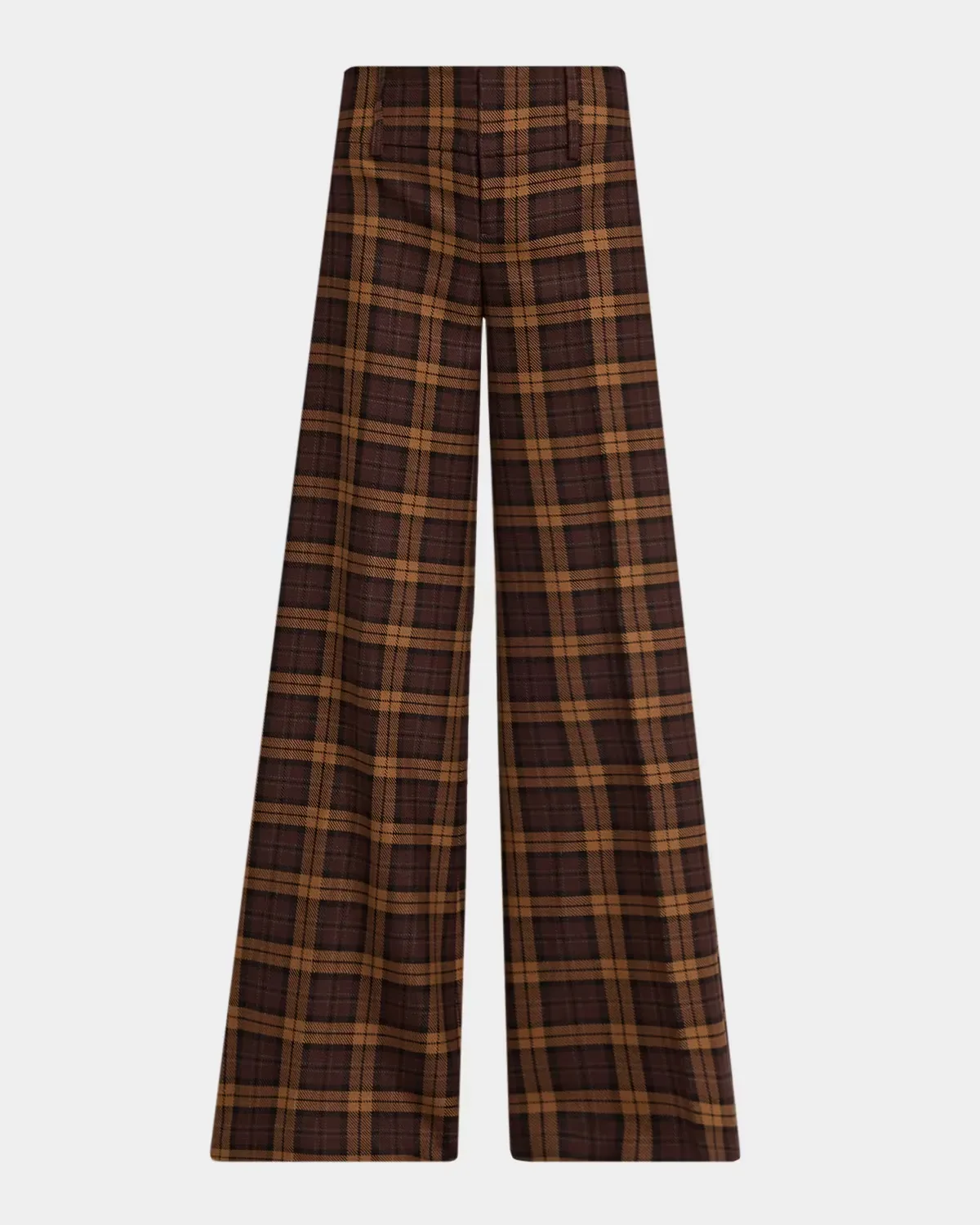 Olivia Plaid Low-Rise Wide-Leg Pants by ALICE + OLIVIA