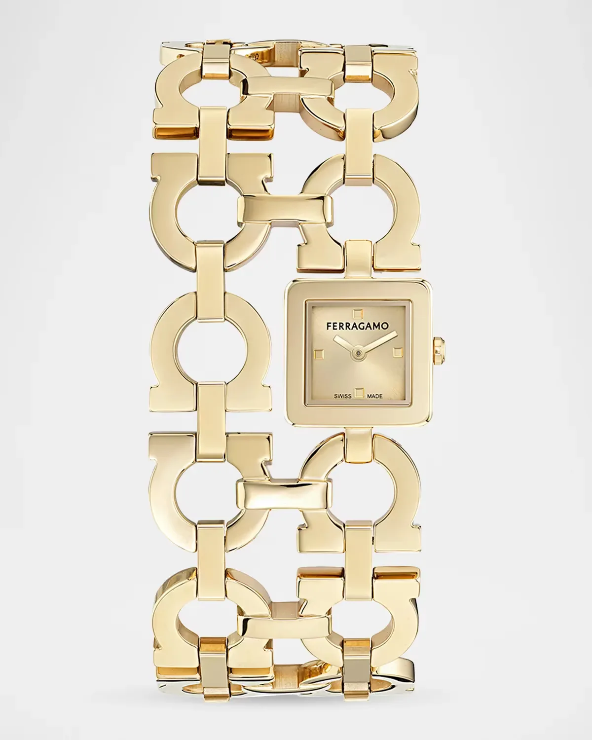 Double Gancini Catwalk IP Yellow Goldtone Stainless Steel Watch 19MM x 19MM by FERRAGAMO