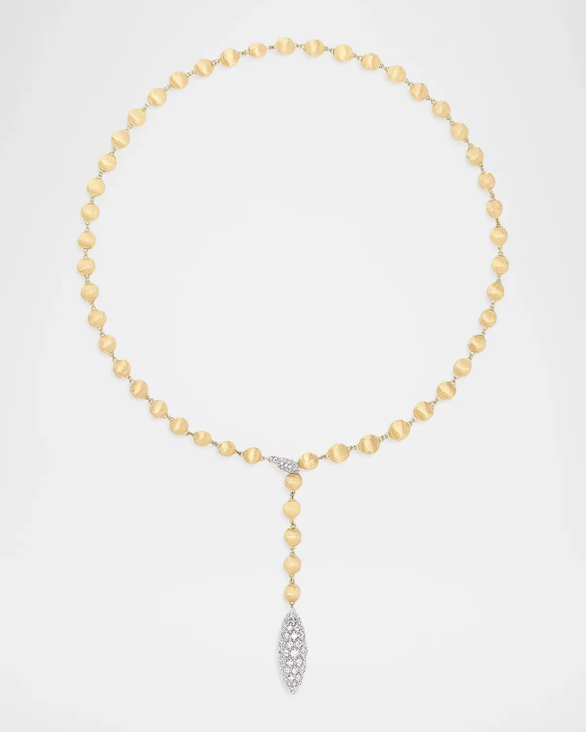 18K Yellow Gold Lariat Necklace with Diamond Pendant by Marco Bicego