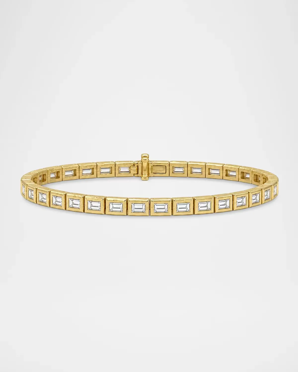 18K Nesting Gem Tennis Bracelet with Diamond Baguettes by Octavia Elizabeth
