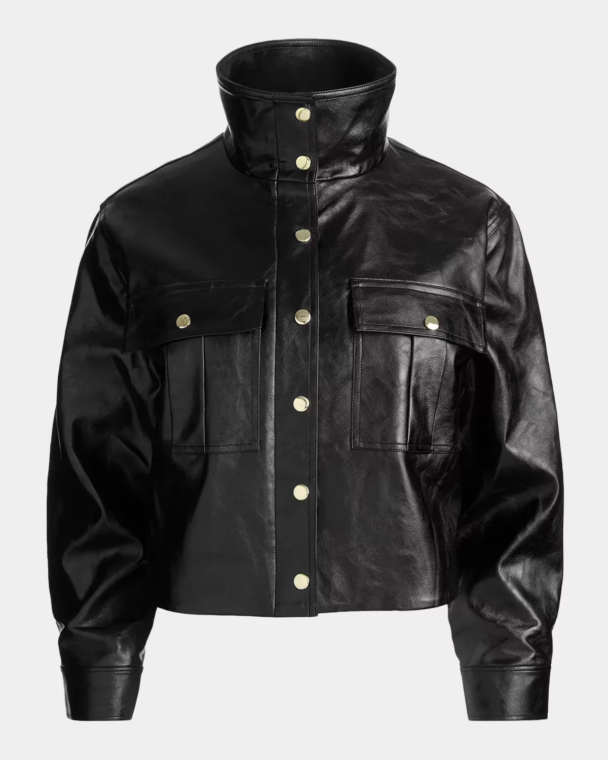 James Faux-Leather Cropped Parka by ALICE + OLIVIA