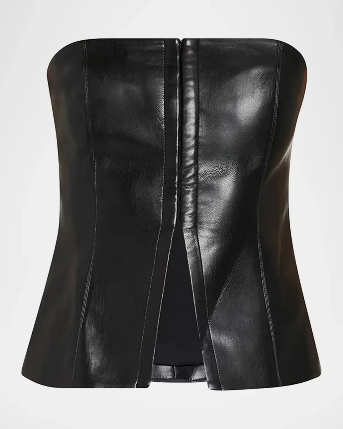 Pat Faux-Leather Bustier Top by ALICE + OLIVIA