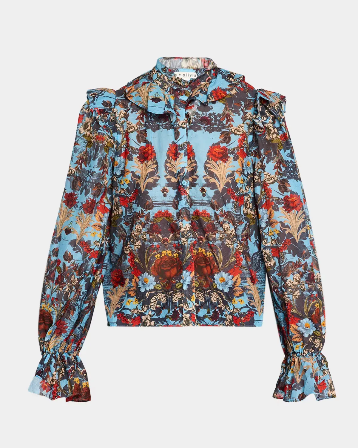 Bernice Ruffled Floral Cotton Blouse by ALICE + OLIVIA