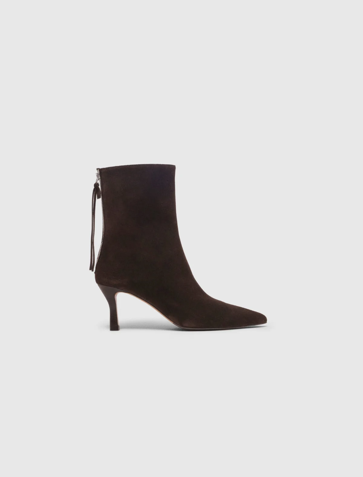 Zipped Suede Ankle Boots by Maje