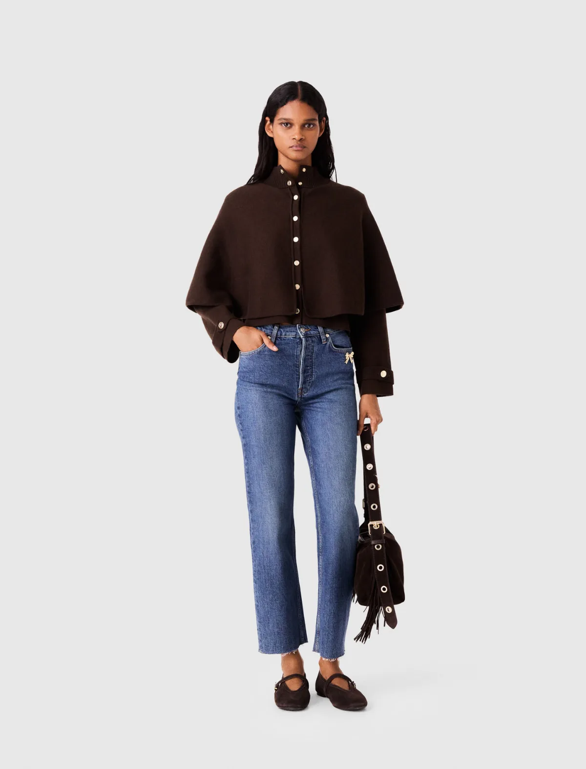Cape-Effect Cardigan by Maje
