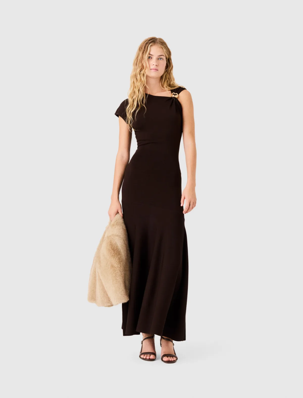 Asymmetrical Jersey Dress by Maje
