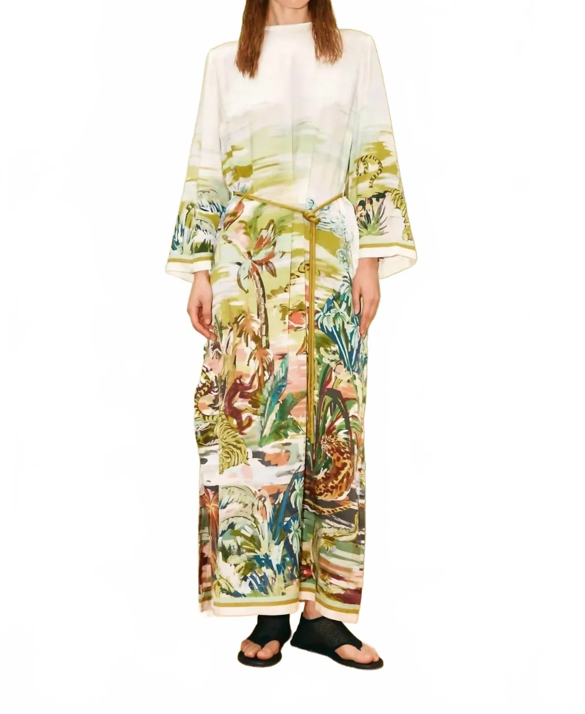 Jungle Boogie Silk Midi Dress by ALEMAIS