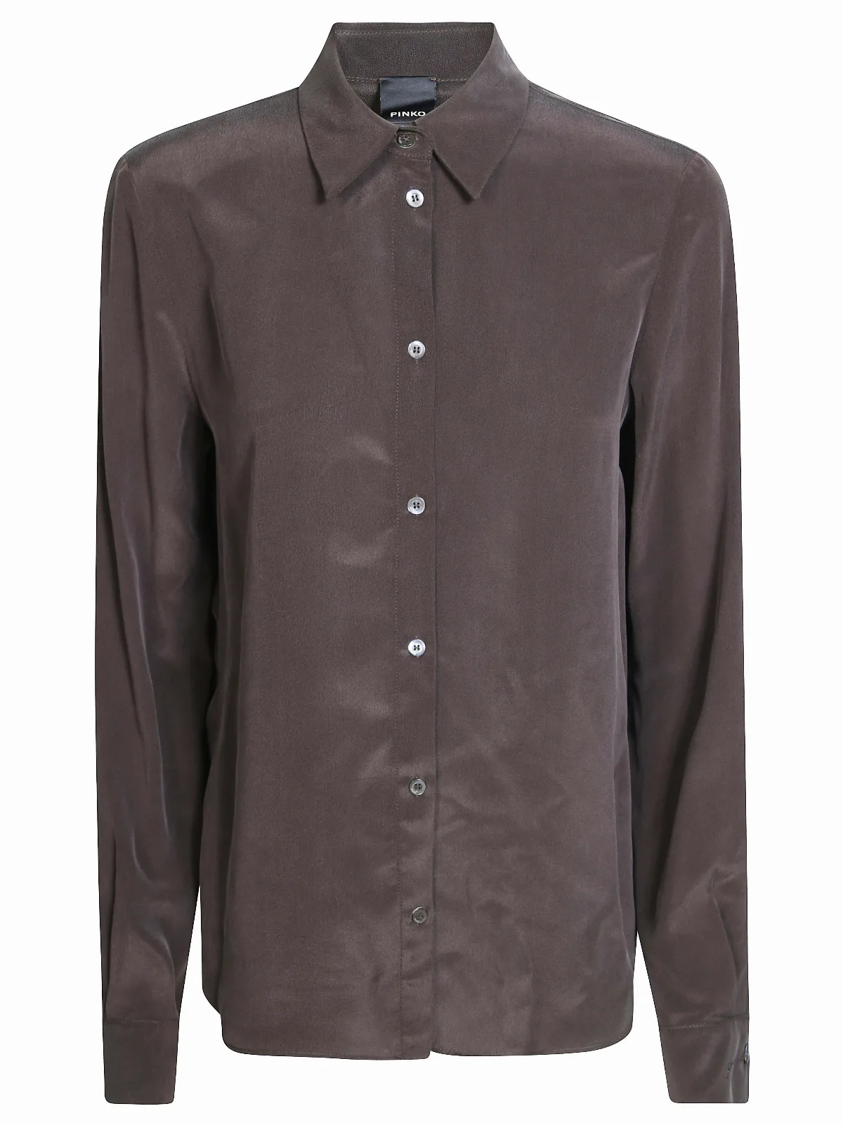 Crackers Crepe Smooth Long-Sleeved Button-Up Shirt by Pinko
