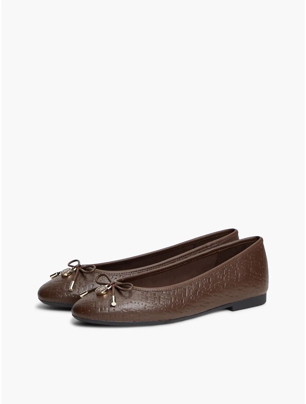 Monogram-Debossed Leather Ballet Flat by Tommy Hilfiger