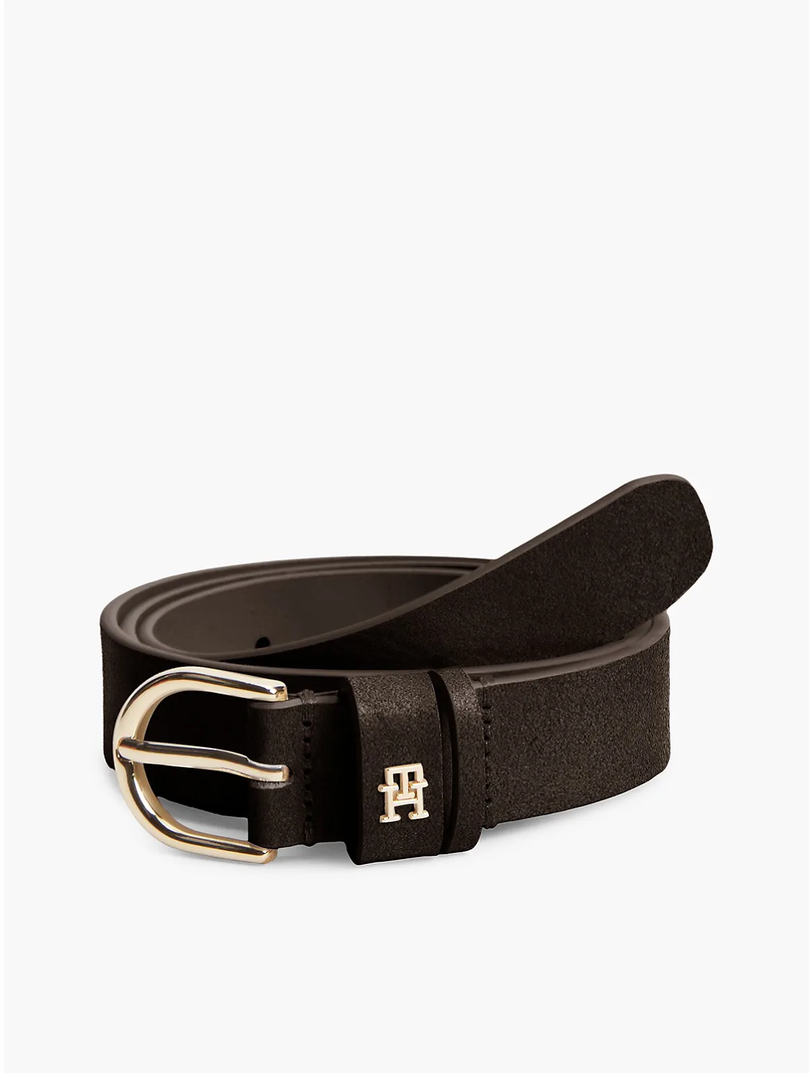 Essential Round Buckle Suede Belt by Tommy Hilfiger