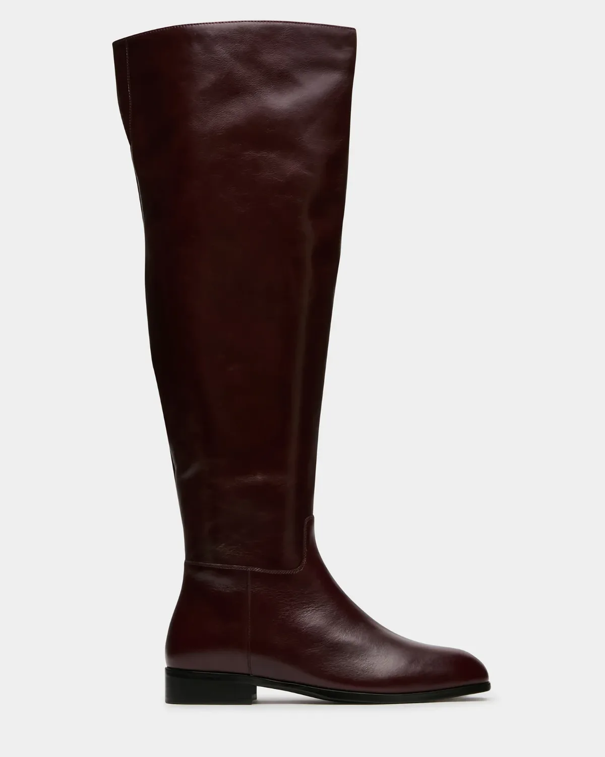 Canter Dark Cherry Leather Wide Calf Over the Knee Boots by Steve Madden
