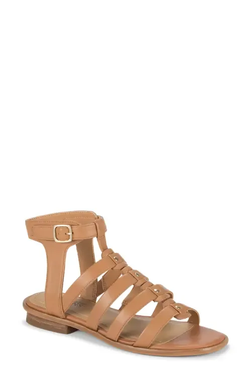 Nathalia Gladiator Sandal in Tan Leather by Baretraps Origins