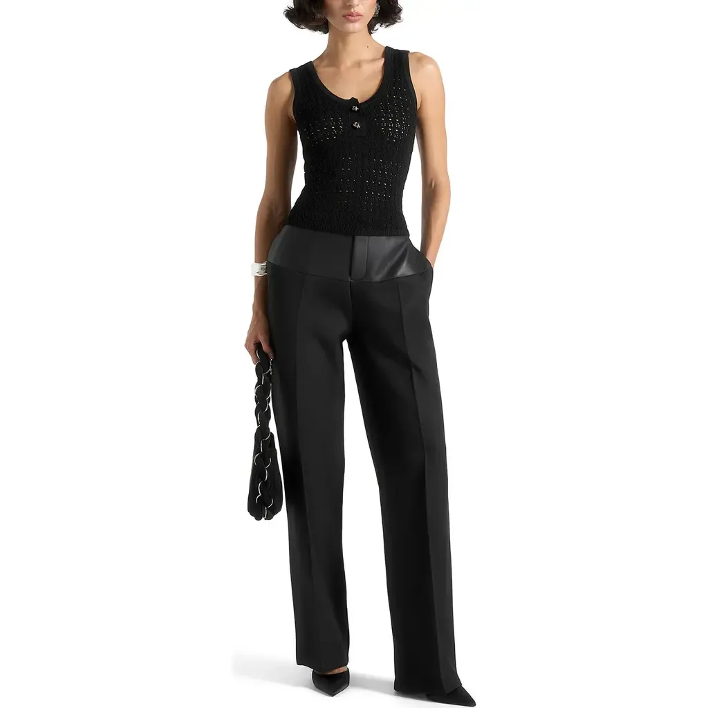 Nora Pointelle Knitted Vest with Knot Button by Manière De Voir