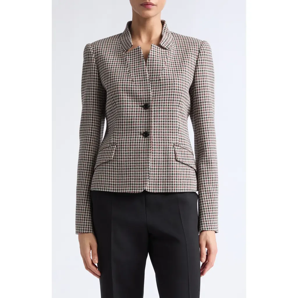 Houndstooth Stand Collar Jacket by Max Mara