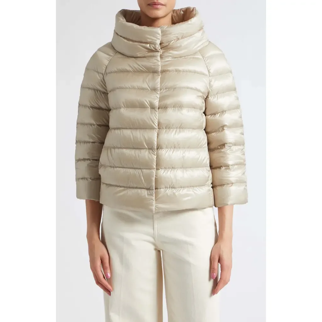Sofia Iconic Down Crop Puffer Jacket by Herno