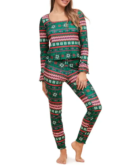 Audra Pajama Long Sleeve Top & Legging Set by Adore Me