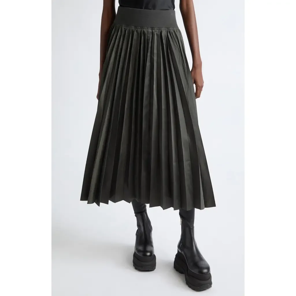 Pleated Cargo Midi Skirt