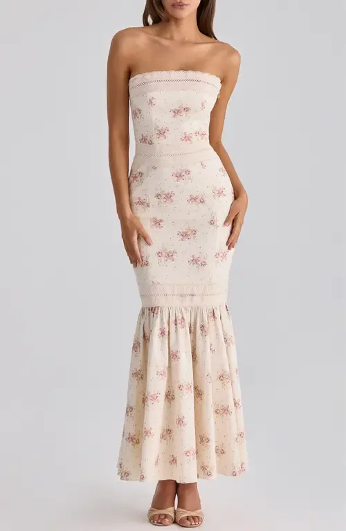 Alessina Floral Print Gown by HOUSE OF CB
