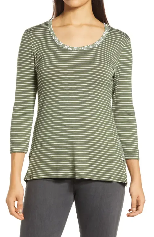 Leopard Stripe Peplum Top by Loveappella