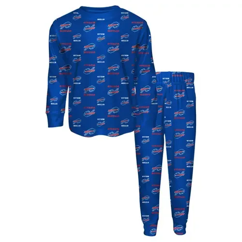Outerstuff Buffalo Bills All-Over-Print Long Sleeve T-Shirt and Pants Sleep Set by Outerstuff