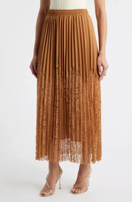 Sigrid Mixed Media Pleated Skirt by NIKKI LUND