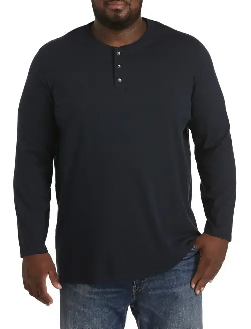 Wicking Long-Sleeve Henley Shirt by Harbor Bay by DXL