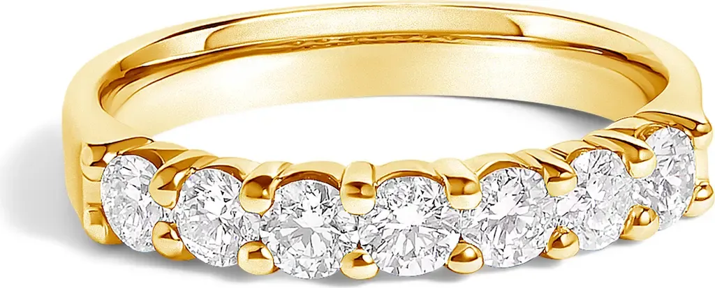 14K Gold 3/4 Ctw Diamond 7 Stone Band Ring by Haus of Brilliance