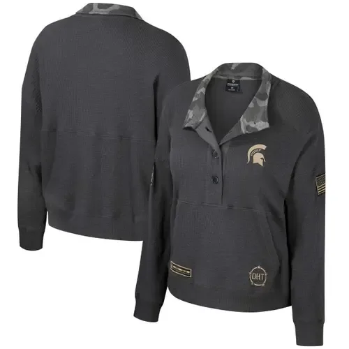 Michigan State Spartans OHT Military Appreciation Payback Henley Thermal Sweatshirt by COLOSSEUM