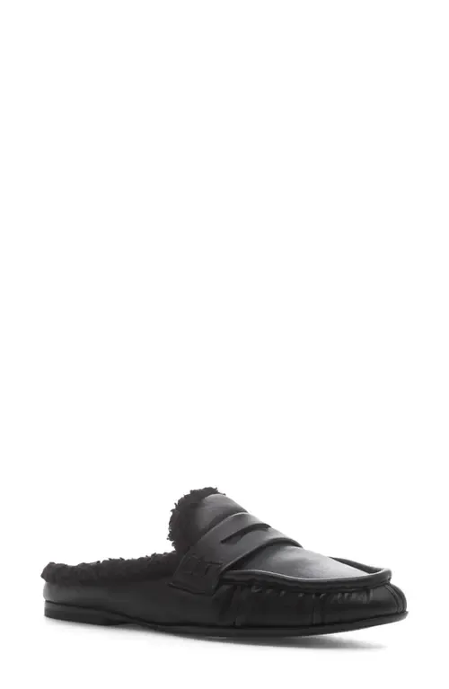 Vivien Faux Fur Penny Loafer Mule