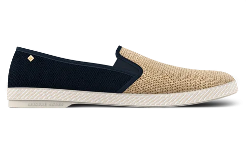 Classic Cotton Canvas & Raffia Slip-On Loafer by Rivieras