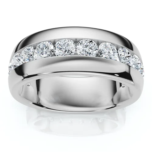 1 1/2Ct Diamond Wedding Anniversary Ring 10k Gold Channel Set Lab Grown by Bliss Diamond