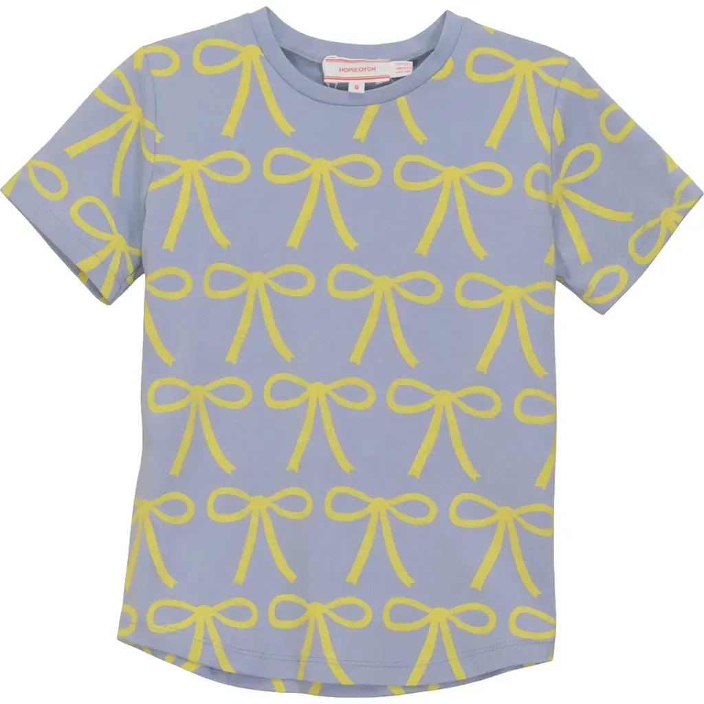 Bows Rib Neck Cotton Spandex Top by Hopscotch