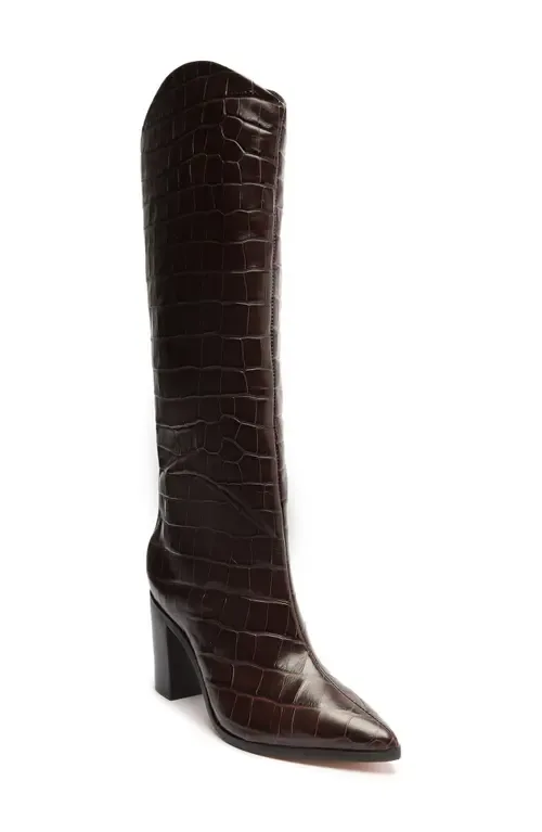 Maryana Pointed Toe Block Heel Knee High Boot by Schutz