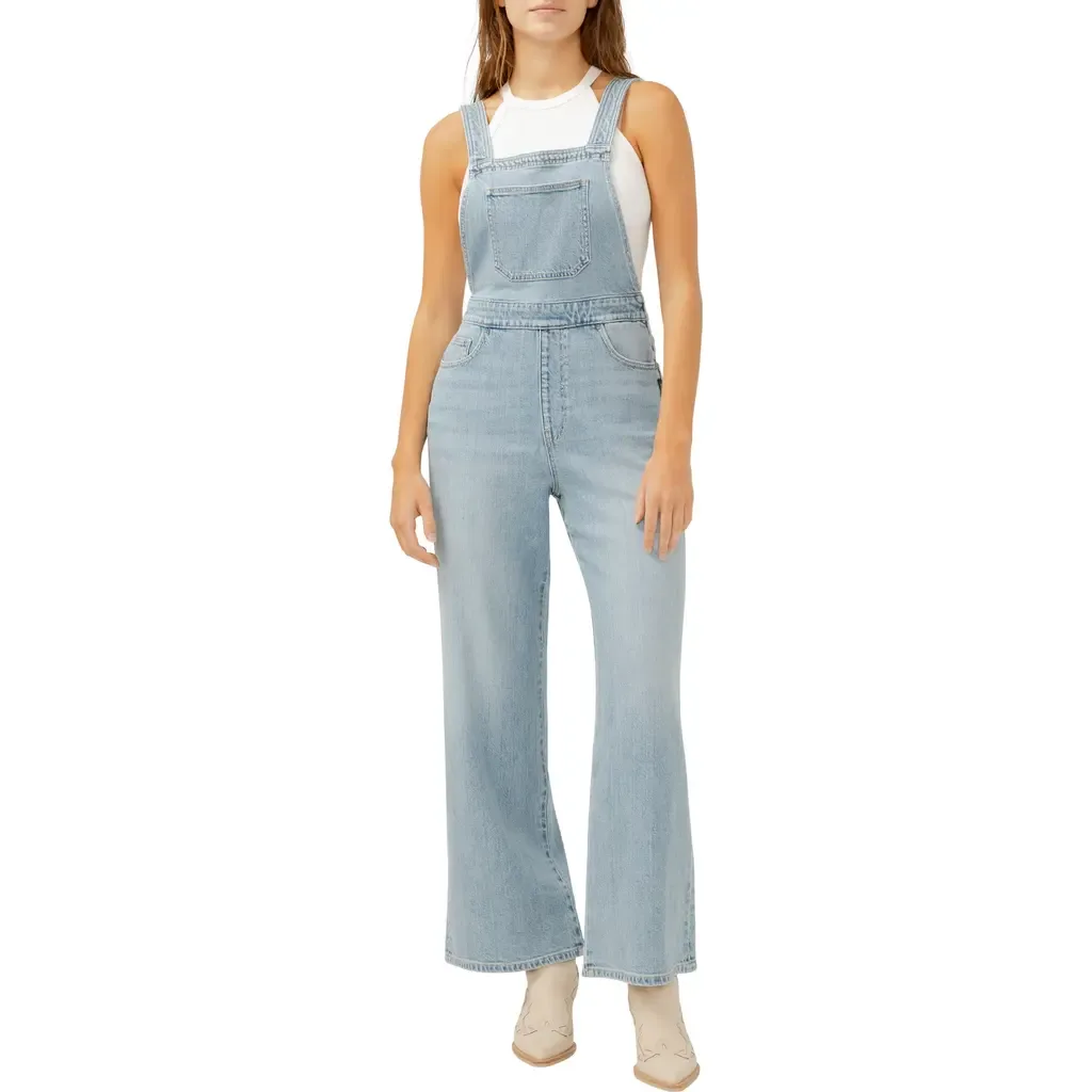 Wide Leg Denim Overalls by Silver Jeans Co.