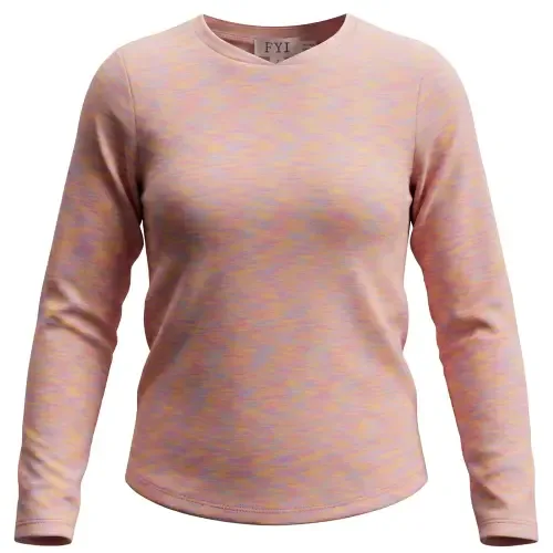 Multi Rib Curved Hem Long Sleeve Top by FYI