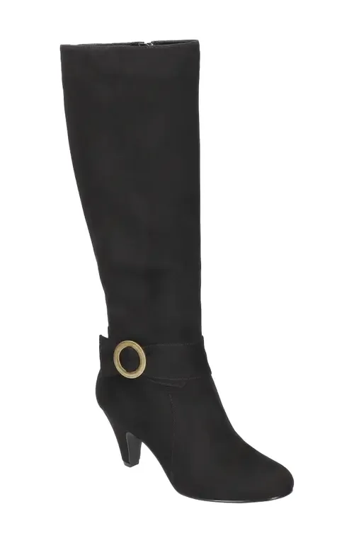 Rima Plus Knee High Boot in Black Suede