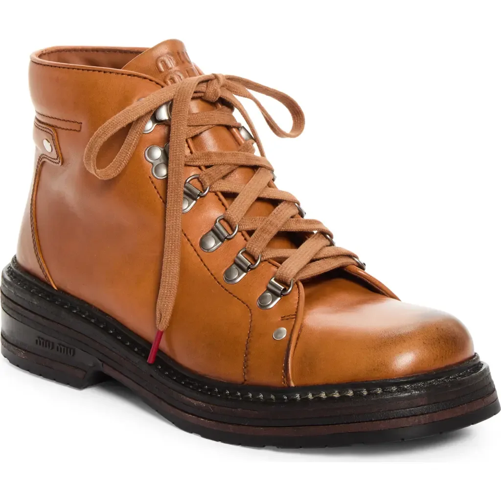 Short Hiking Boot by Miu Miu