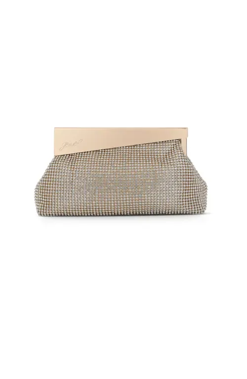 Ivy Asymmetrical Crystal Pouch Clutch
