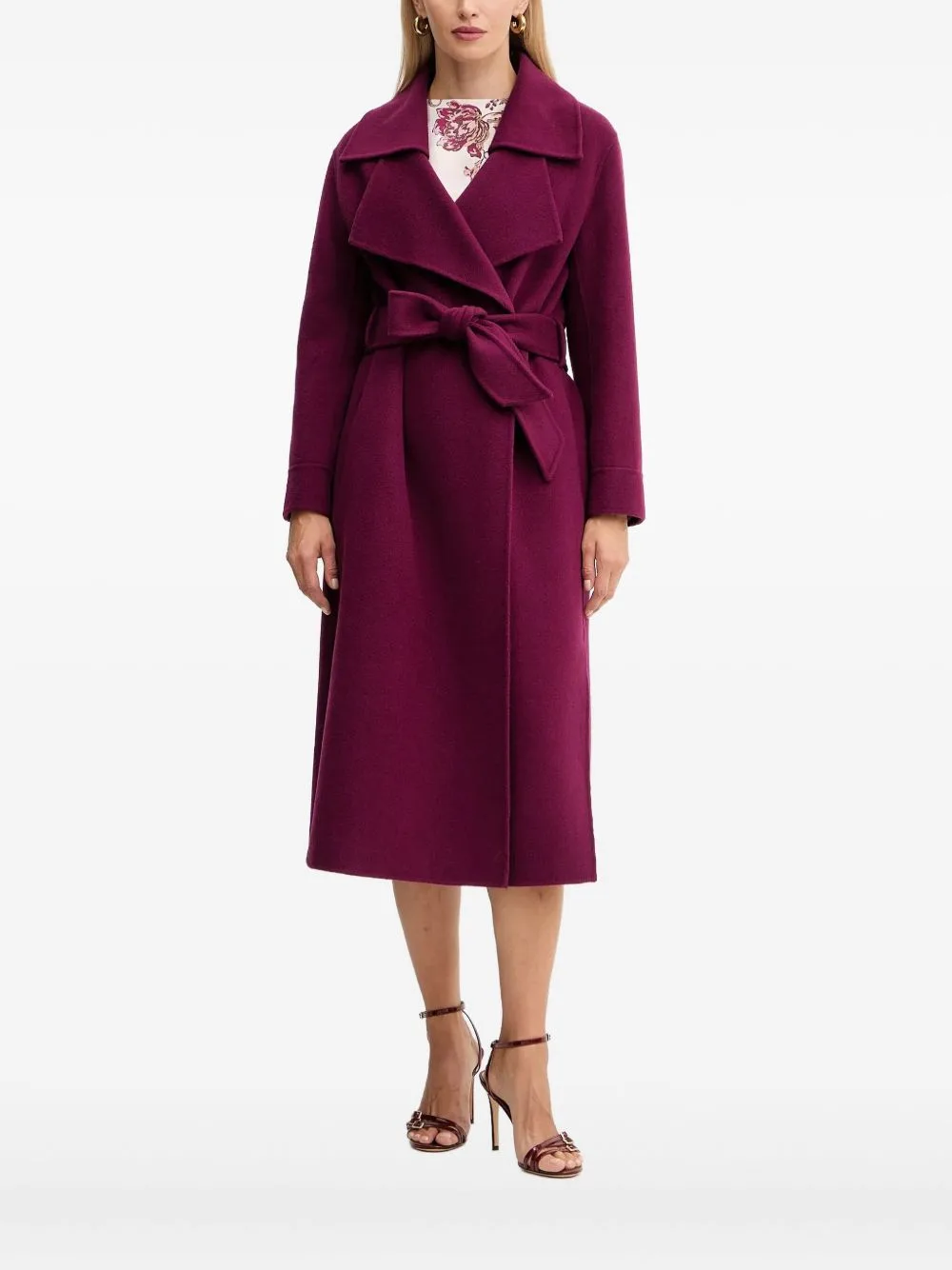 Belted Wool Coat by SIMONA CORSELLINI