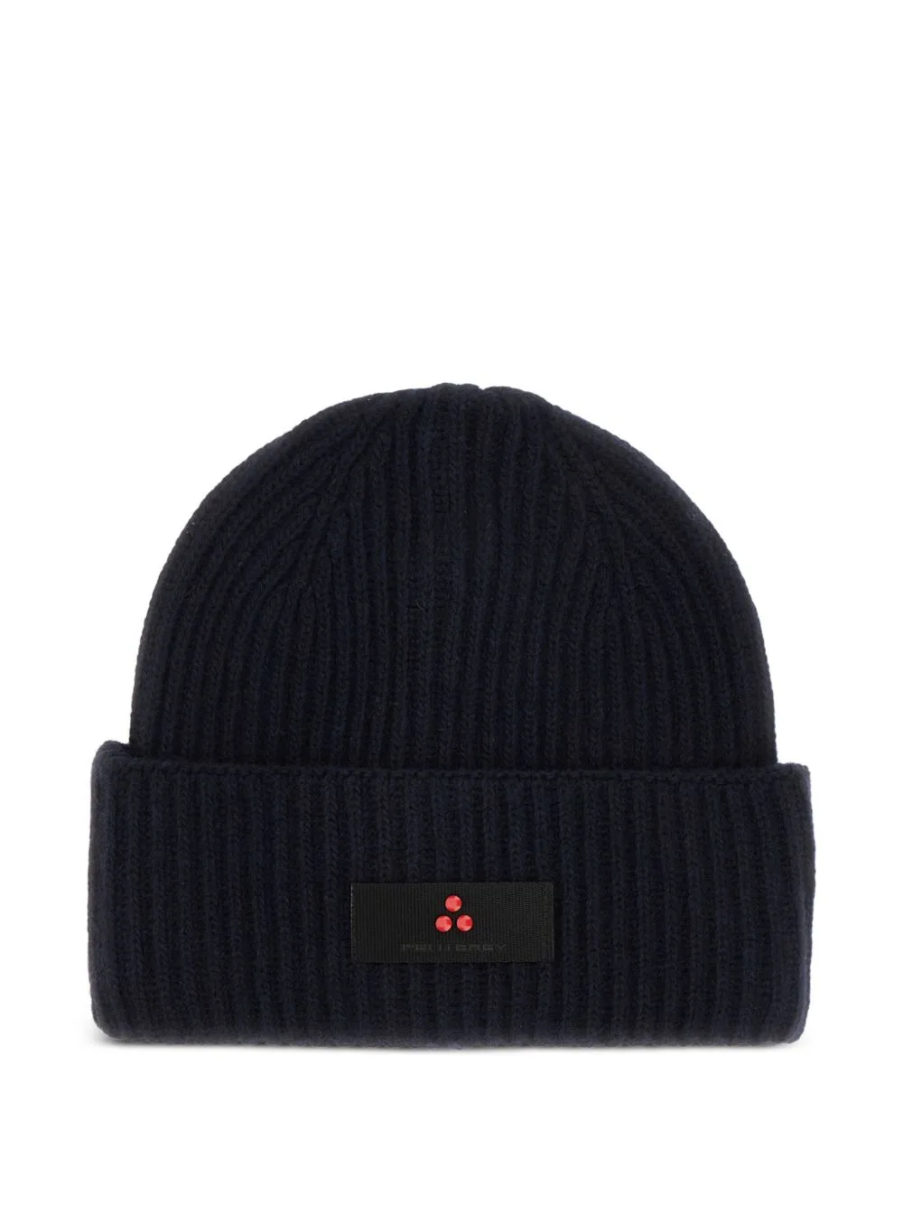Ribbed Logo-Plaque Beanie Hat by Peuterey