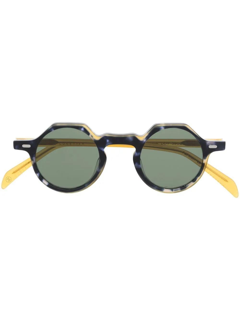 Tortoise Round-Frame Sunglasses by Lesca