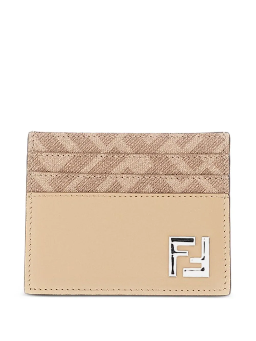 Squared Logo-Plaque Leather Cardholder by FENDI